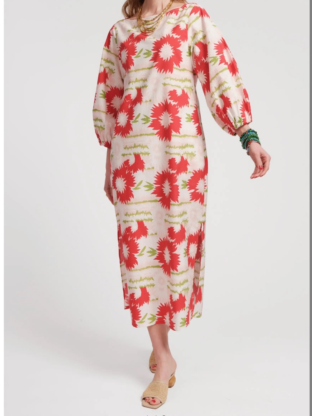 NWT Frances Valentine Minnow Maxi Dress Dahlia Burst